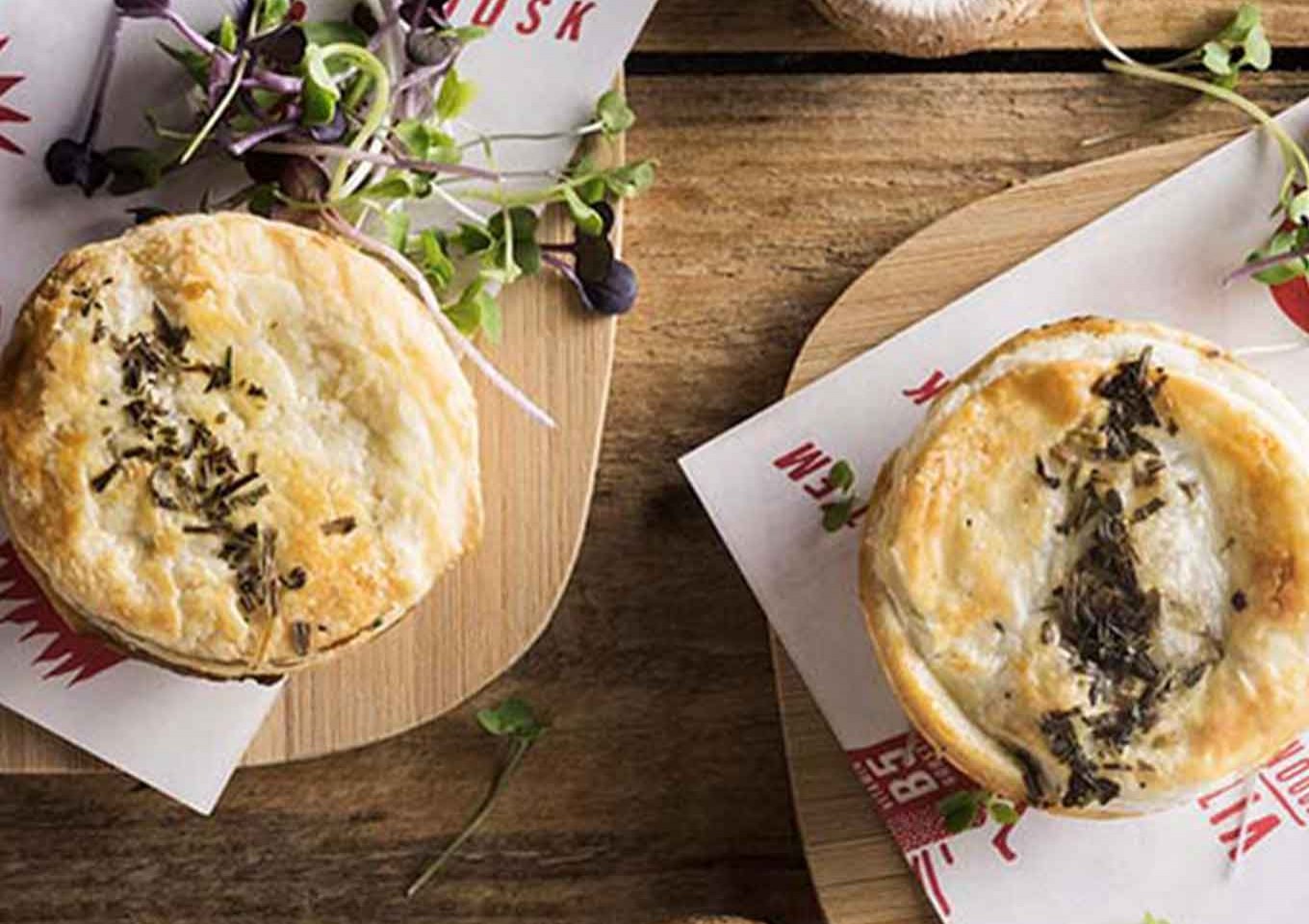 Swiss Brown Mushroom Pie with Tarragon Cream