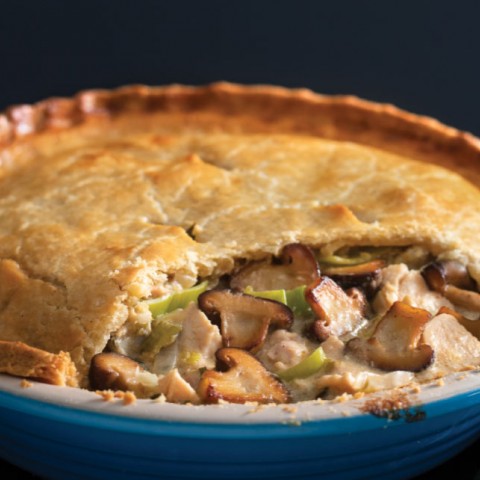 Chicken and shiitake pie