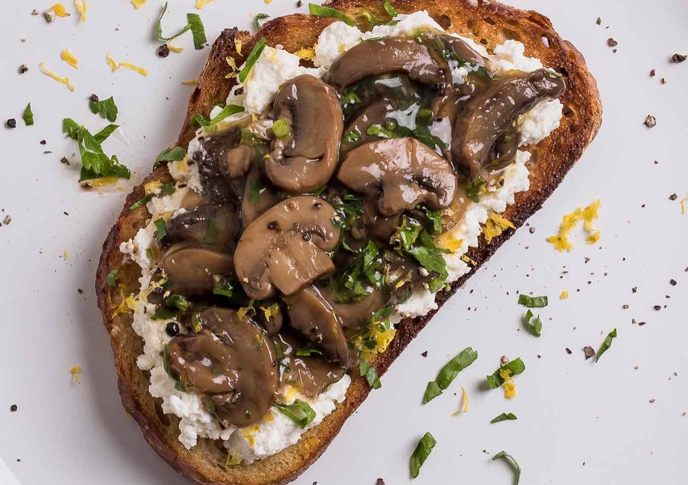 Mushroom and Ricotta Bruschetta