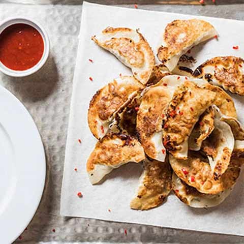 Mushroom and Chive Pot Sticker Dumplings