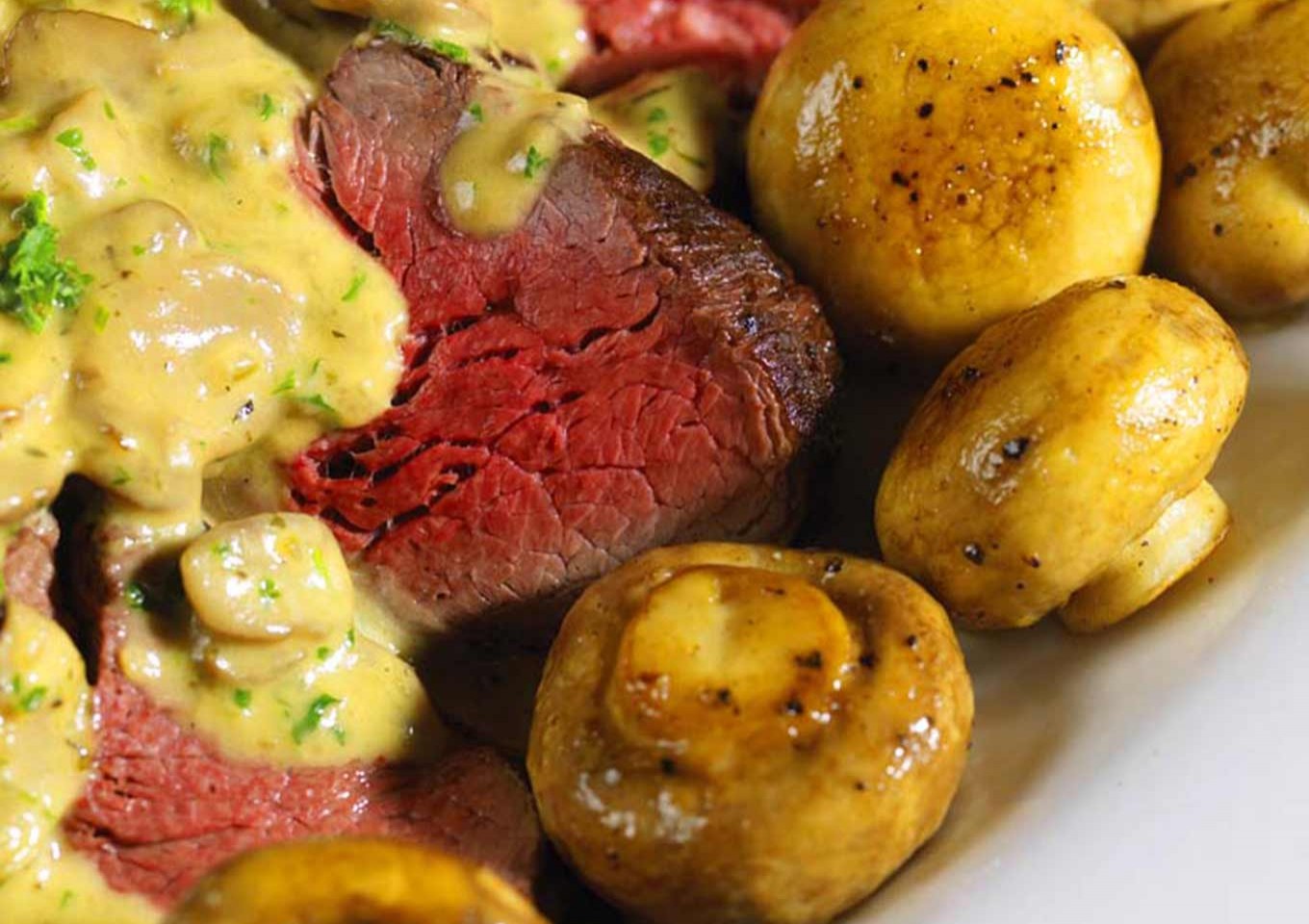 BBQ'd Fillet of Beef with Mushroom Brandy Sauce by Al Brown