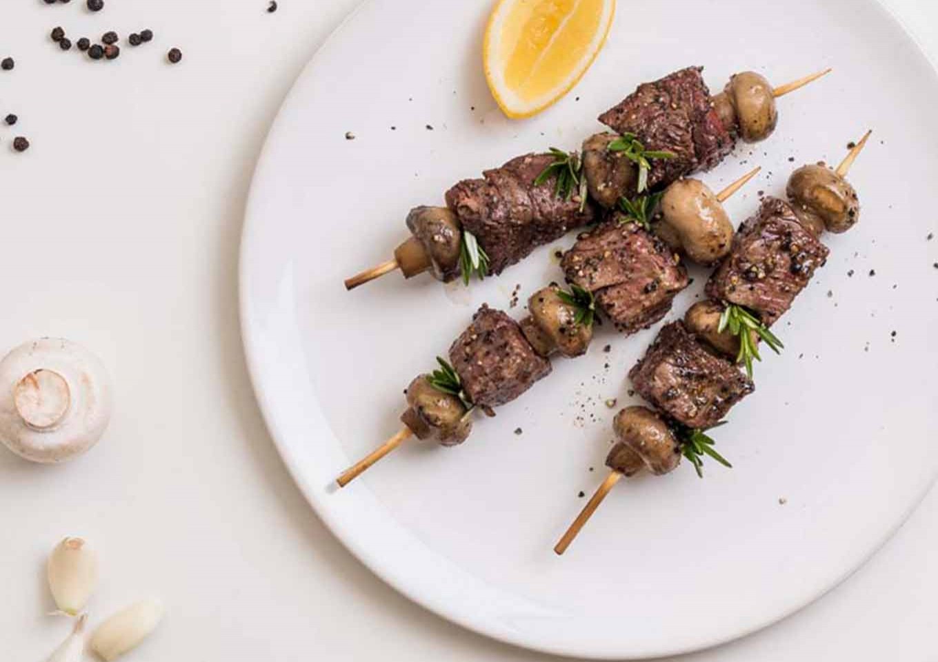 Mushroom & Steak Kebabs