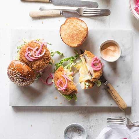 Mushroom & Cheese Katsu Burger