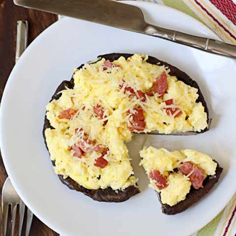 Scrambled Egg & Pancetta Stuffed Portabellos