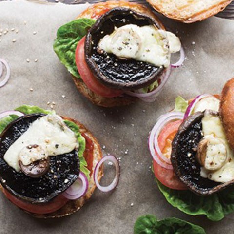 Portabello Mushroom Burger, smoked havarti, pickled slaw & chipotle mayonnaise