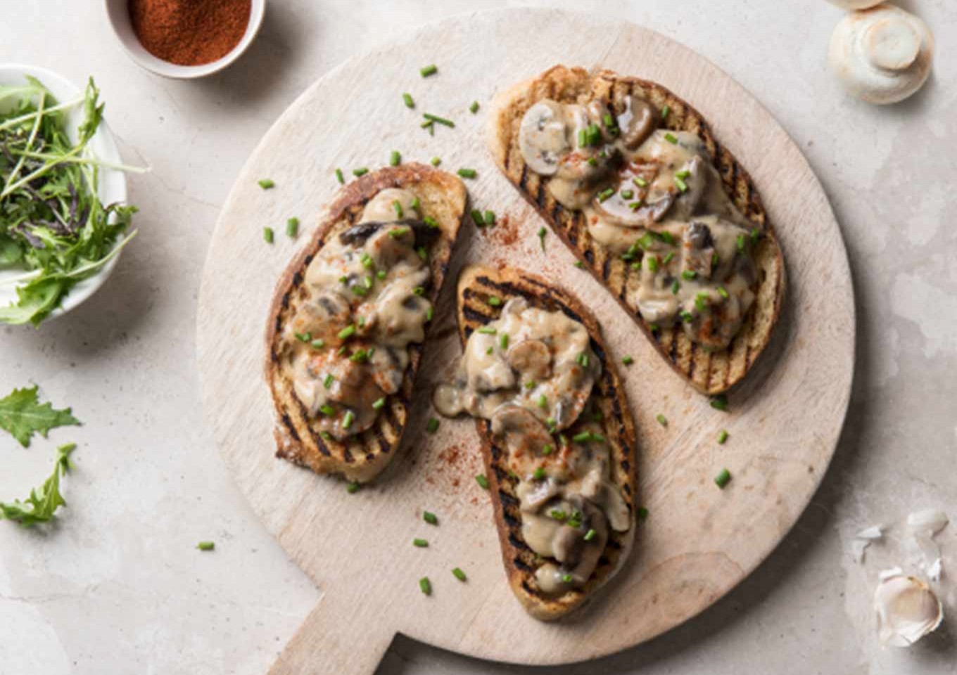 Mushroom Garlic Toasts - meal-time emergency solved