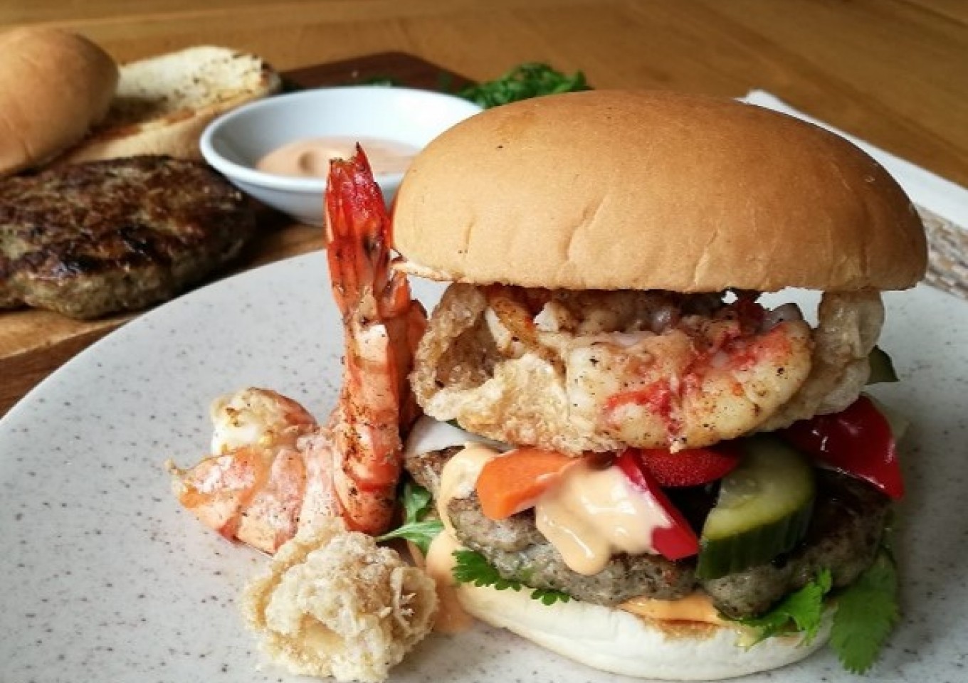 Vietnamese Pork & Prawn Blended Burger - by Benhi Dixon