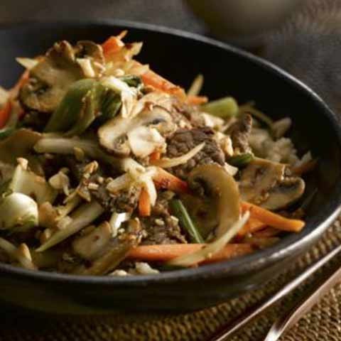 Tender Beef, Mushroom and Ginger stir-fry