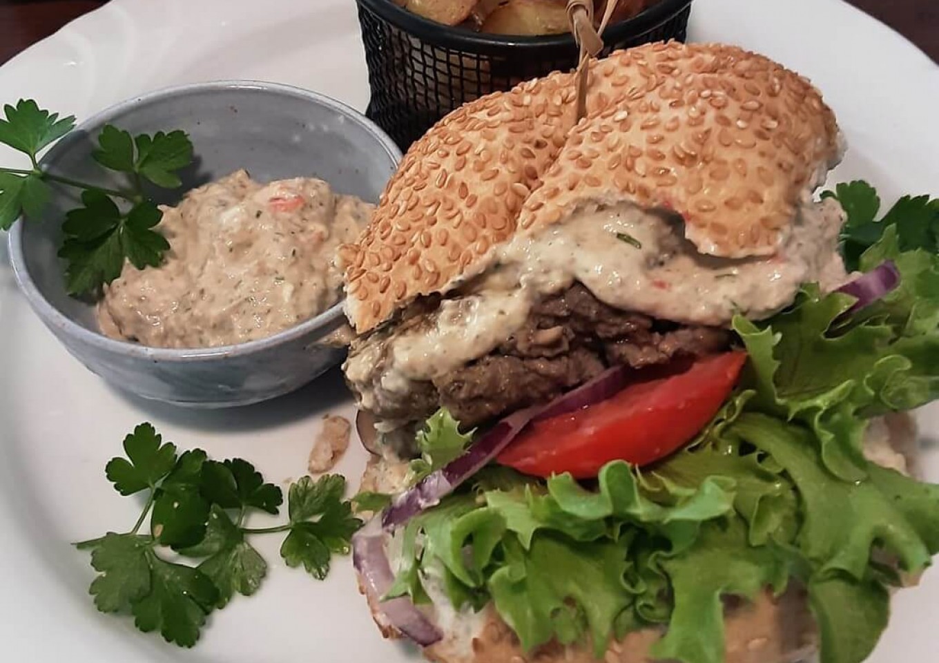 Meadow-Terranean Blended Burger - by Diane Davidson